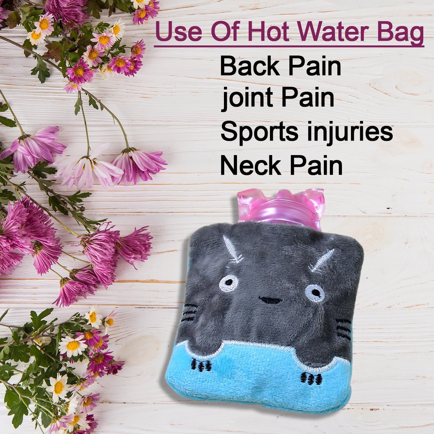 6528 Grey Cat Print small Hot Water Bag with Cover for Pain Relief, Neck, Shoulder Pain and Hand, Feet Warmer, Menstrual Cramps. 6528 Grey Cat Print small Hot Water Bag with Cover for Pain Relief, Neck, Shoulder Pain and Hand, Feet Warmer, Menstrual Cramps.